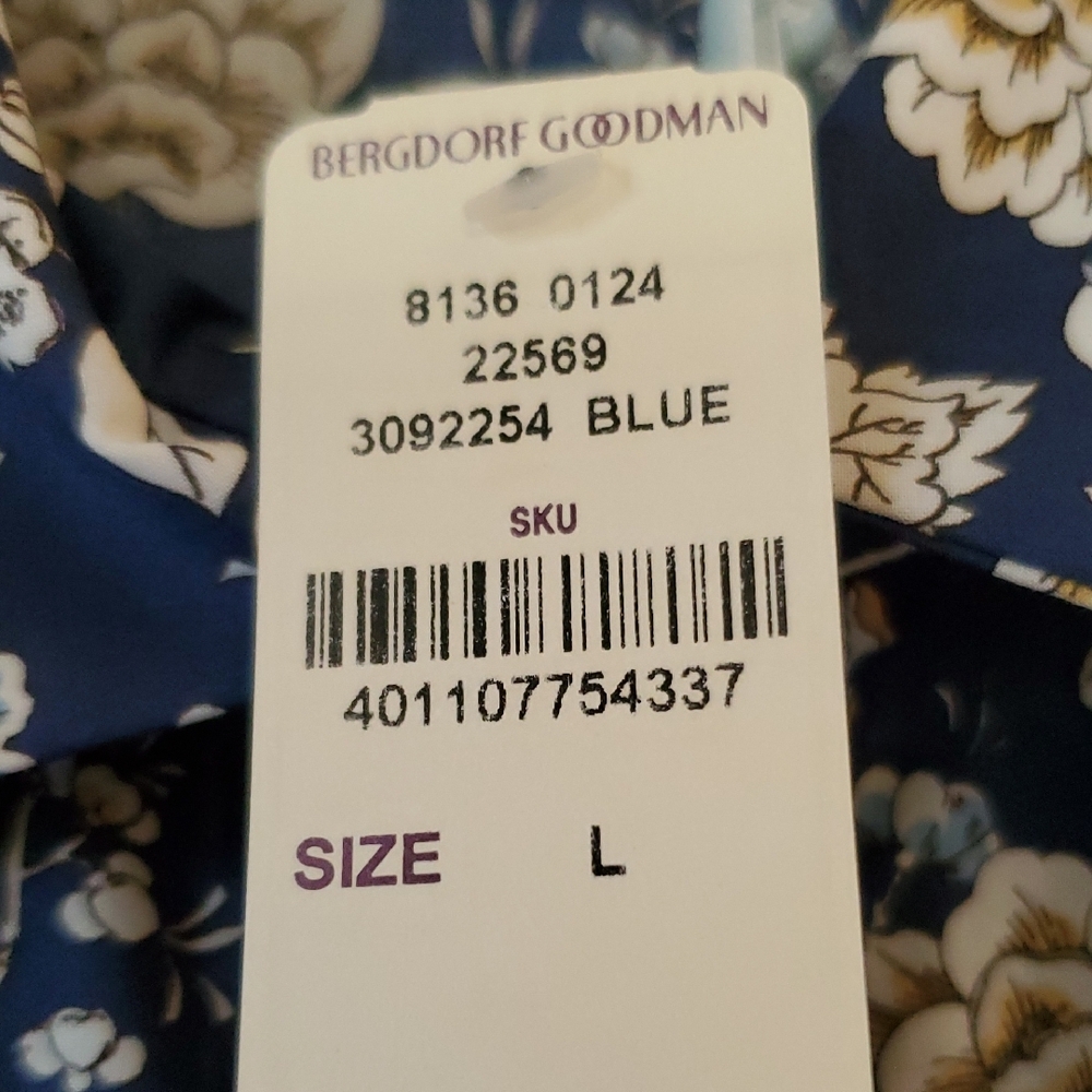 Navy Floral Long Sleeve Dress - Picture 2 of 2
